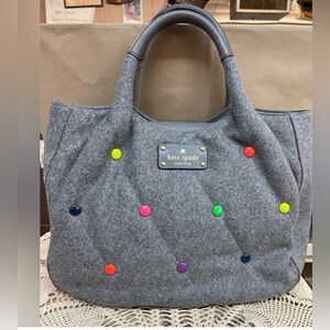 Kate Spade Dazzle Dot Stevie Wool Satchel STORYBOOK LINING!!